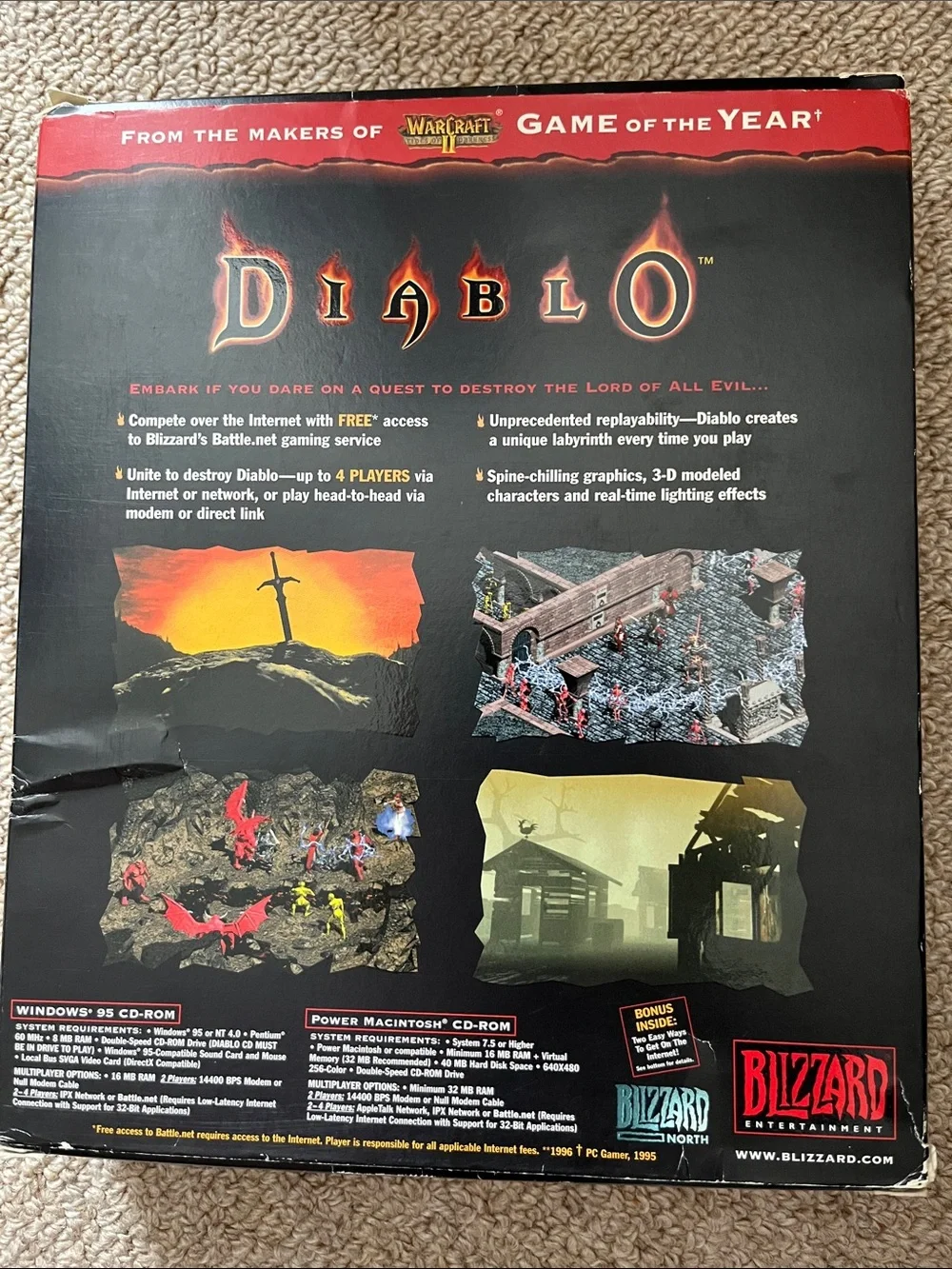 Blizzard Diablo - Black and Red Classic PC Game Box 📦 Only